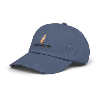 Orange Soda Girl Unisex Distressed Cap