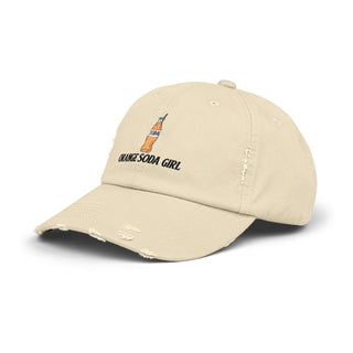 Orange Soda Girl Unisex Distressed Cap