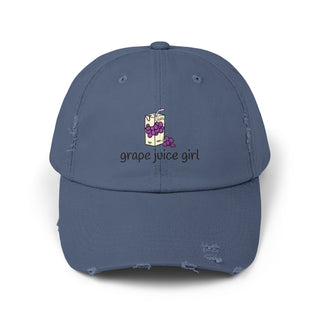 Grape Juice Girl Unisex Distressed Cap