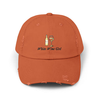 White Wine Girl Unisex Distressed Cap