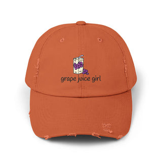 Grape Juice Girl Unisex Distressed Cap